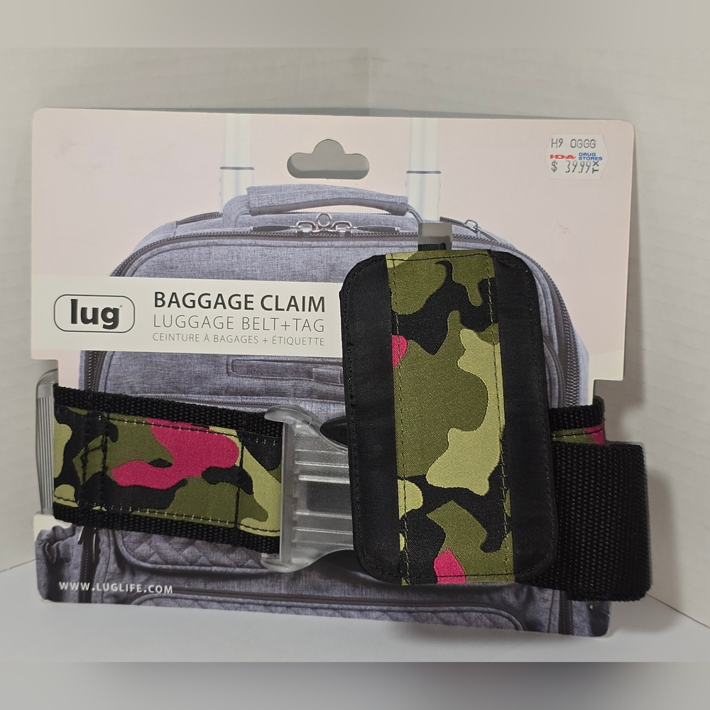 Lug Luggage Belt & Tag Pink Camo